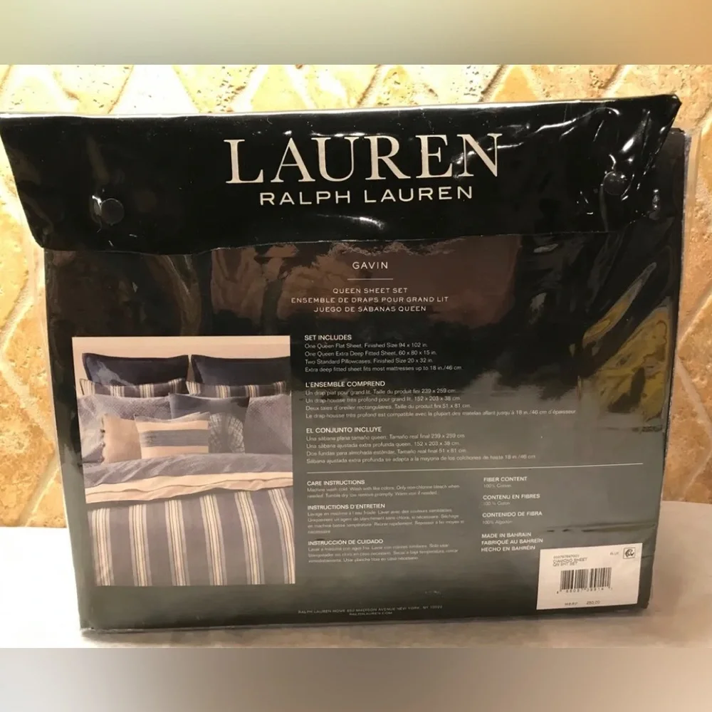 6 Pc Set Lauren Ralph Lauren Gavin Diamond Sheet Set + King Cases